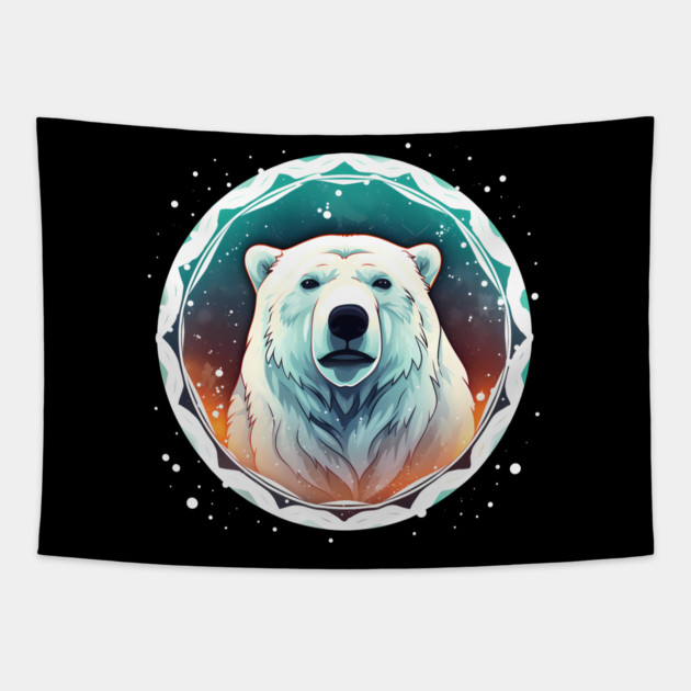 Polar Bear in Ornament, Love Bears Tapestry by logiamerch