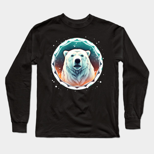 Polar Bear in Ornament, Love Bears Long Sleeve T-Shirt by logiamerch