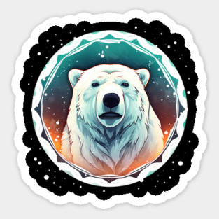 Polar Bear in Ornament, Love Bears Sticker