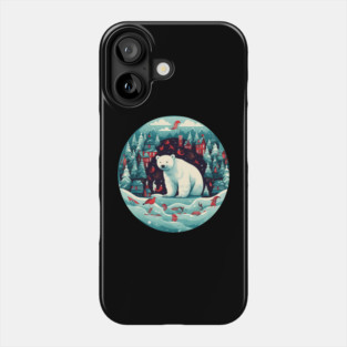 Polar Bear in Ornament, Love Bears Phone Case