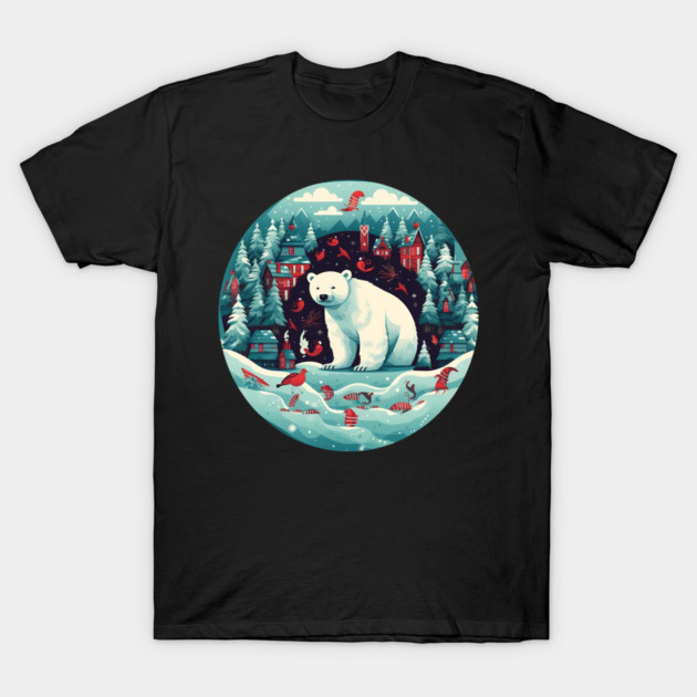 Polar Bear in Ornament, Love Bears T-Shirt by logiamerch