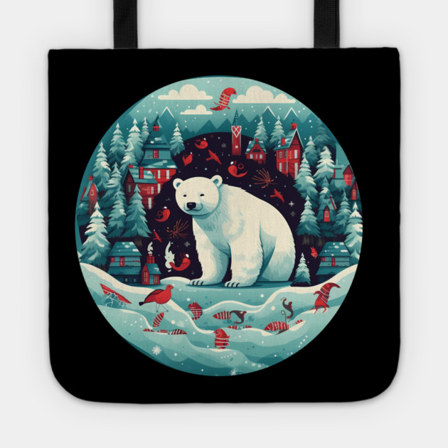 Polar Bear in Ornament, Love Bears Tote by logiamerch