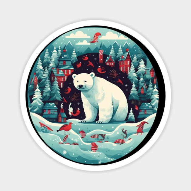 Polar Bear in Ornament, Love Bears Magnet by logiamerch