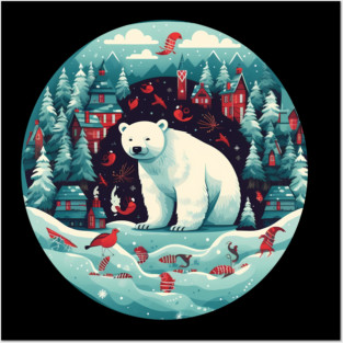 Polar Bear in Ornament, Love Bears Posters and Art