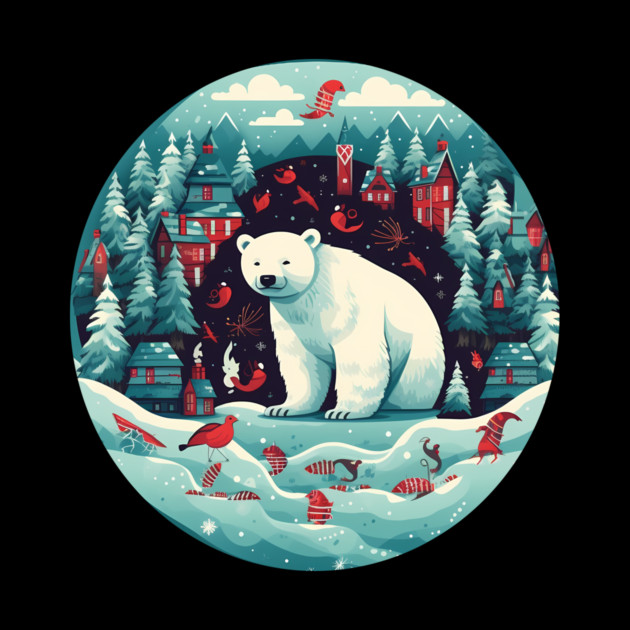 Polar Bear in Ornament, Love Bears by logiamerch