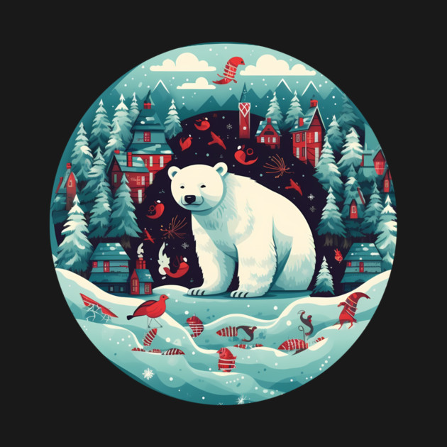 Polar Bear in Ornament, Love Bears by logiamerch