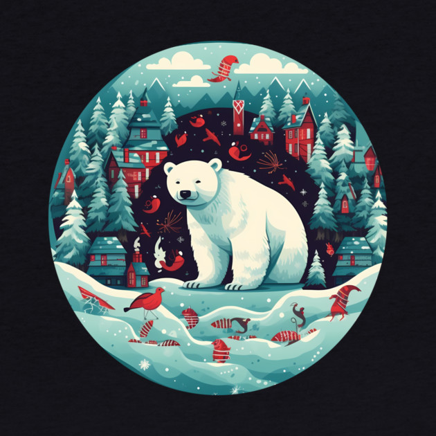 Polar Bear in Ornament, Love Bears by logiamerch