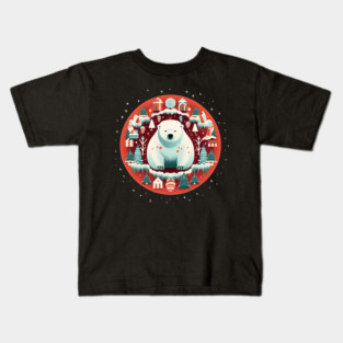 Polar Bear in Ornament, Love Bears Kids T-Shirt