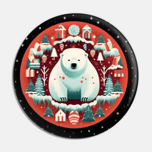 Polar Bear in Ornament, Love Bears Pin