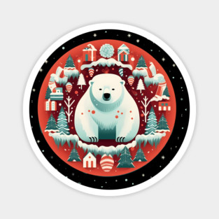 Polar Bear in Ornament, Love Bears Magnet