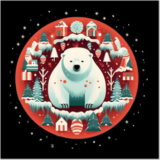 Polar Bear in Ornament, Love Bears Posters and Art