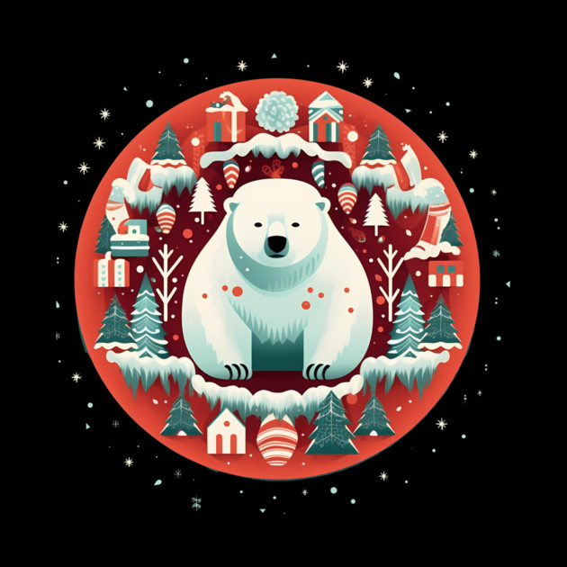 Polar Bear in Ornament, Love Bears by logiamerch