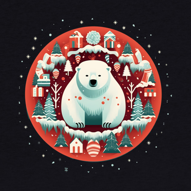 Polar Bear in Ornament, Love Bears by logiamerch