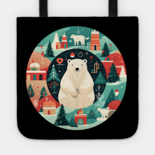Polar Bear in Ornament, Love Bears Tote