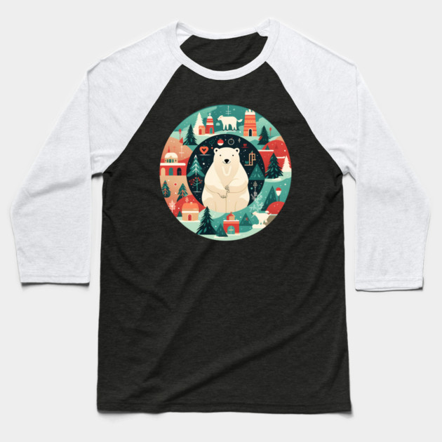 Polar Bear in Ornament, Love Bears Baseball T-Shirt by logiamerch