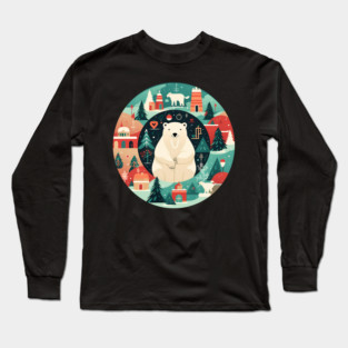 Polar Bear in Ornament, Love Bears Long Sleeve T-Shirt