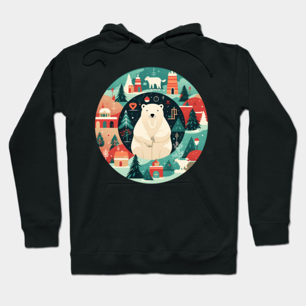 Polar Bear in Ornament, Love Bears Hoodie by logiamerch