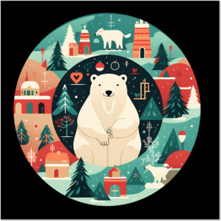 Polar Bear in Ornament, Love Bears Posters and Art