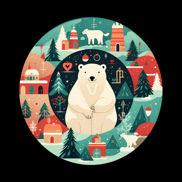 Polar Bear in Ornament, Love Bears by logiamerch