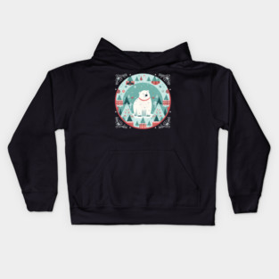 Polar Bear in Ornament, Love Bears Kids Hoodie