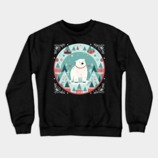Polar Bear in Ornament, Love Bears Crewneck Sweatshirt