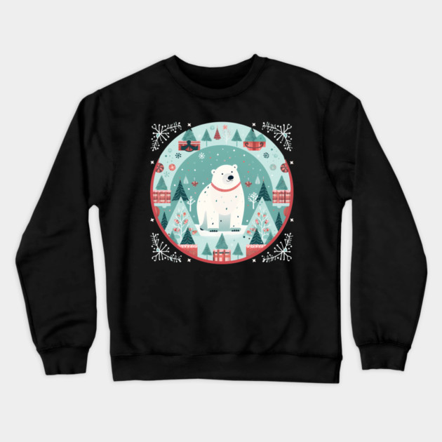 Polar Bear in Ornament, Love Bears Crewneck Sweatshirt by logiamerch