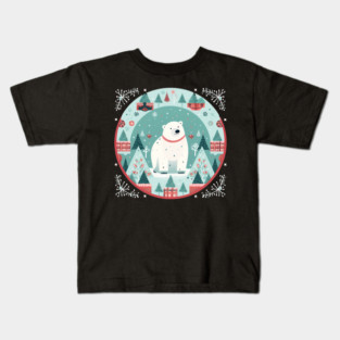 Polar Bear in Ornament, Love Bears Kids T-Shirt