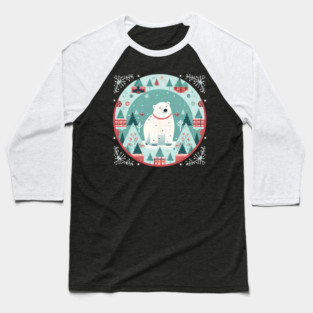 Polar Bear in Ornament, Love Bears Baseball T-Shirt