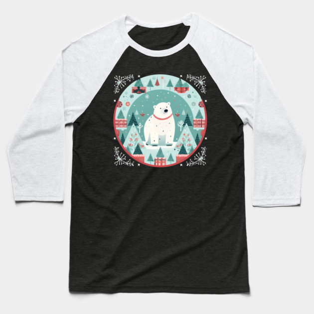 Polar Bear in Ornament, Love Bears Baseball T-Shirt by logiamerch