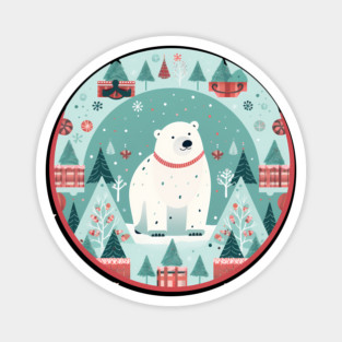 Polar Bear in Ornament, Love Bears Magnet