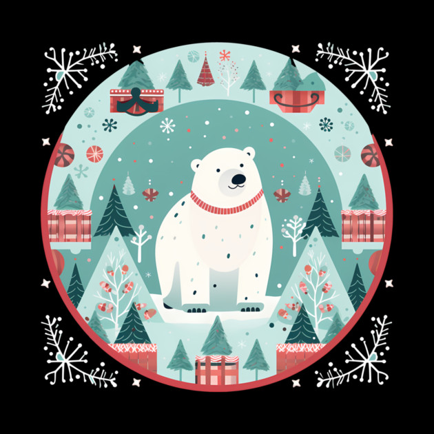 Polar Bear in Ornament, Love Bears by logiamerch