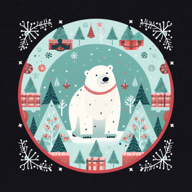 Polar Bear in Ornament, Love Bears by logiamerch