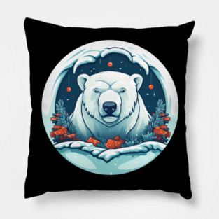 Polar Bear in Ornament, Love Bears Pillow