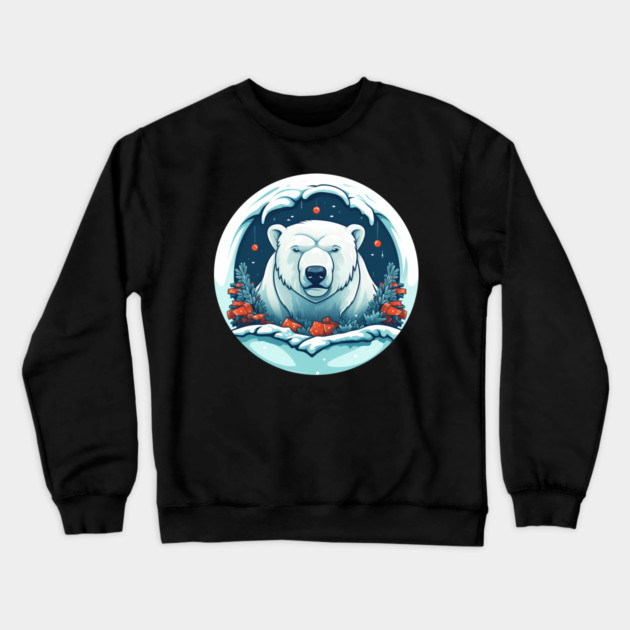 Polar Bear in Ornament, Love Bears Crewneck Sweatshirt by logiamerch