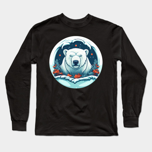 Polar Bear in Ornament, Love Bears Long Sleeve T-Shirt by logiamerch