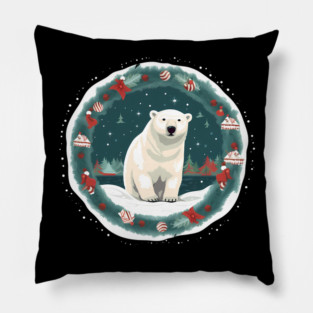 Polar Bear in Ornament, Love Bears Pillow