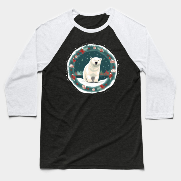 Polar Bear in Ornament, Love Bears Baseball T-Shirt by logiamerch