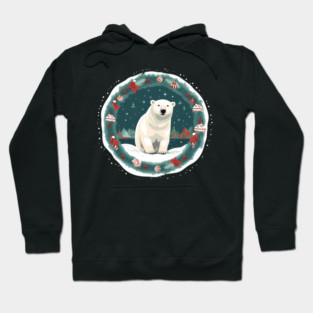 Polar Bear in Ornament, Love Bears Hoodie
