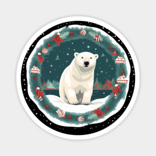 Polar Bear in Ornament, Love Bears Magnet