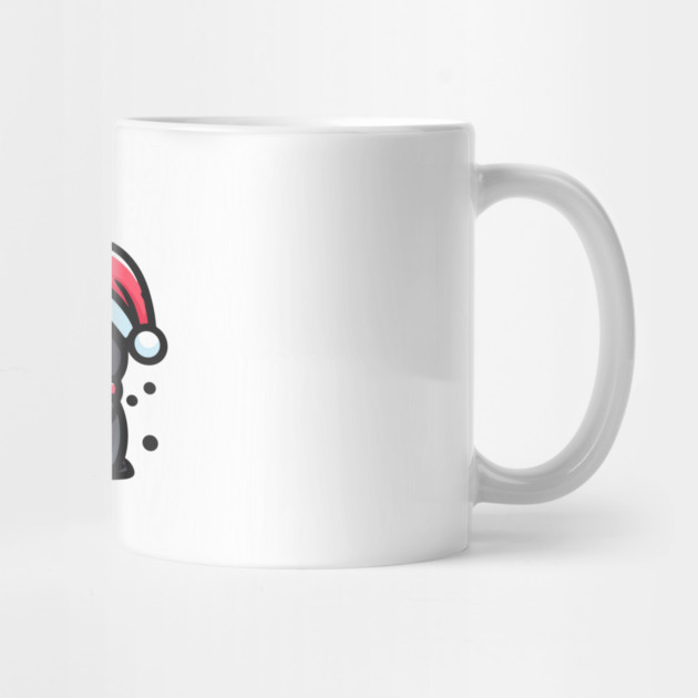 Adorable Cute Penguin Santa Hat Winter Snowball Fight by Frank Ring