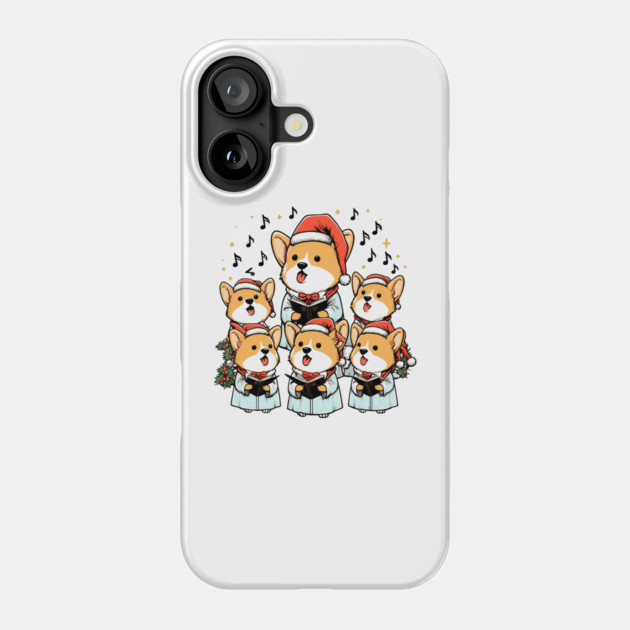 Corgi Carolers Christmas Singing Dog Choir Robes Phone Case by Frank Ring