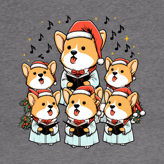 Corgi Carolers Christmas Singing Dog Choir Robes by Frank Ring