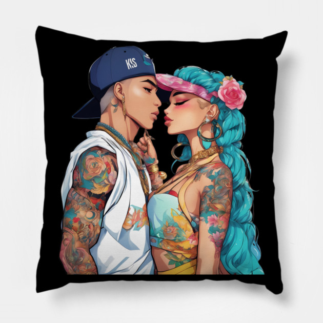 Boyfriend Girlfriend Pillow by animegirlnft