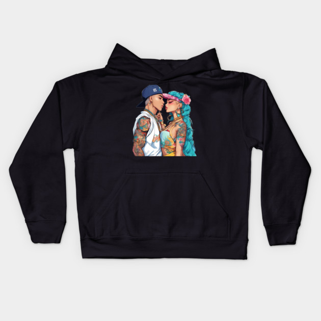 Boyfriend Girlfriend Kids Hoodie by animegirlnft