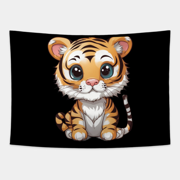Tiger Cub Tapestry by animegirlnft