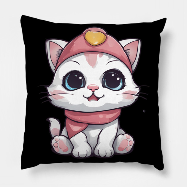 Kawaii Kitten Pillow by animegirlnft