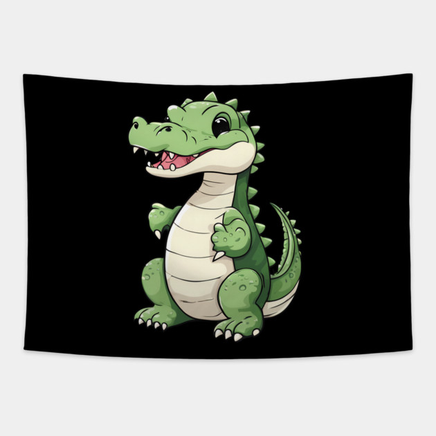 Baby Crocodile Tapestry by animegirlnft
