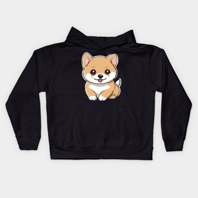 Kawaii Shiba Inu Kids Hoodie by animegirlnft