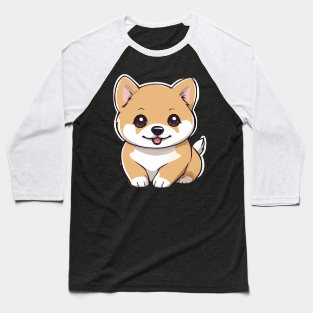 Kawaii Shiba Inu Baseball T-Shirt by animegirlnft