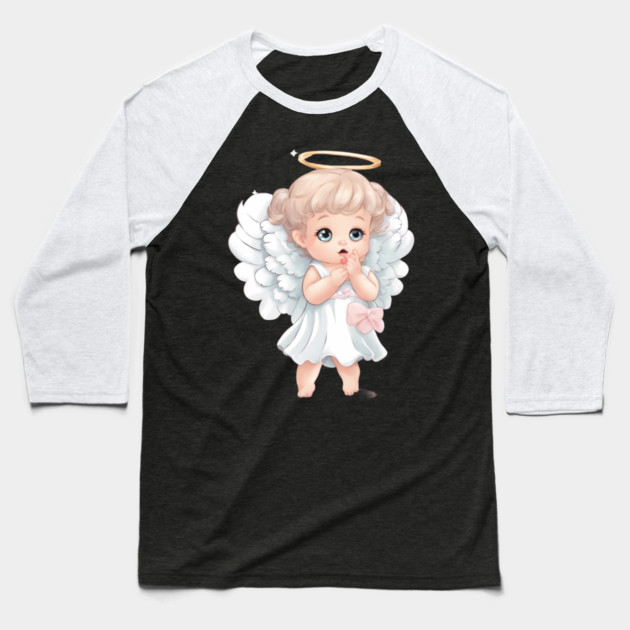 Angel Baby Baseball T-Shirt by animegirlnft